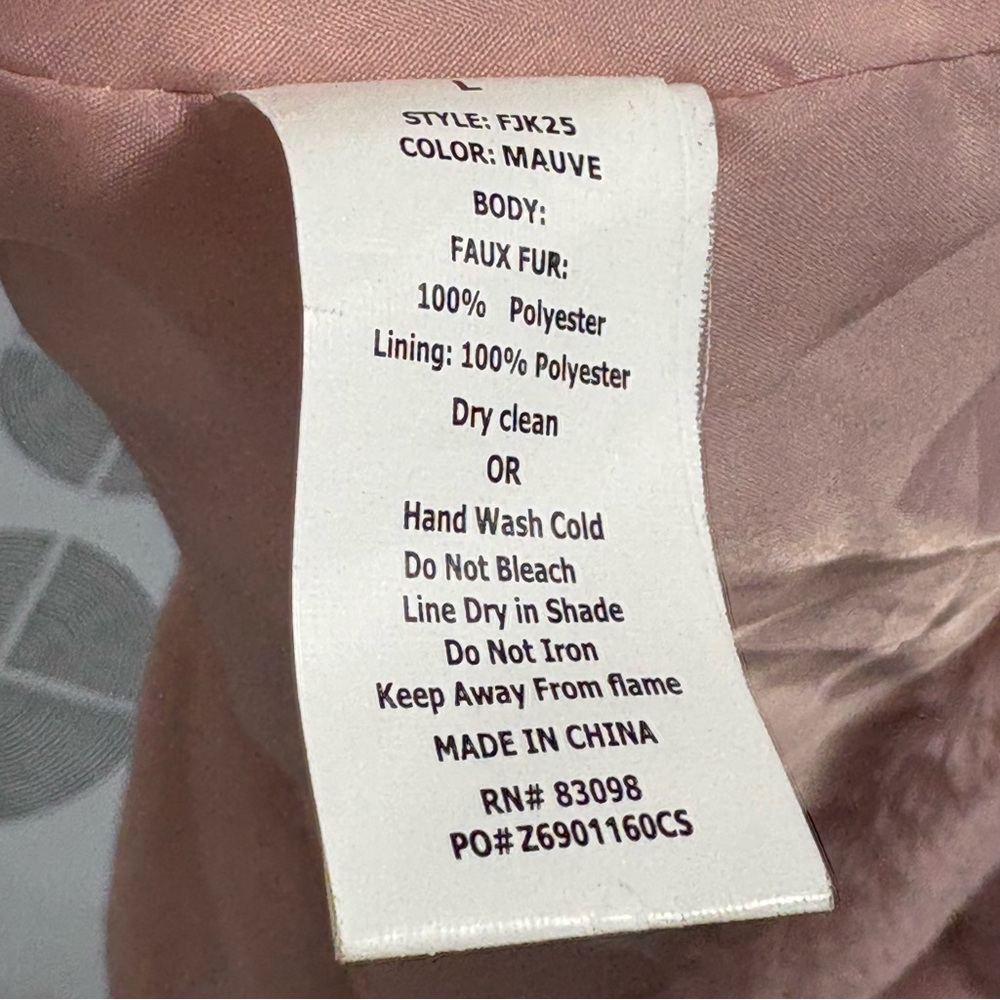 Ci Sono Pink Faux Fur Jacket Sz L - Picture 6 of 6